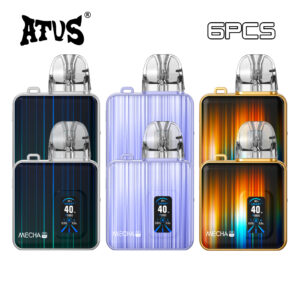 6 packs atvs pro large screen refillable pod kit vape
